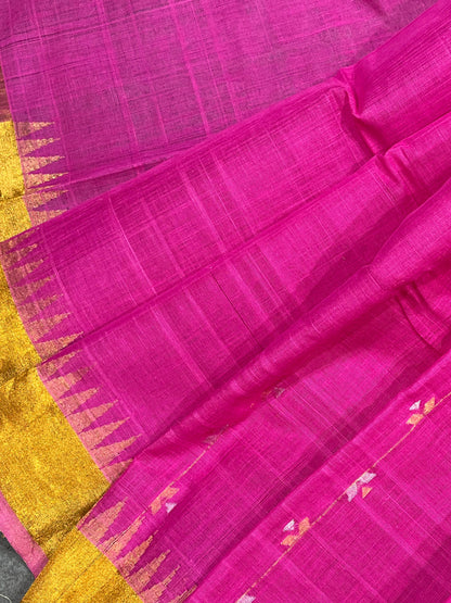 RANI PINK PURE HANDLOOM PONDRU KHADI SAREE