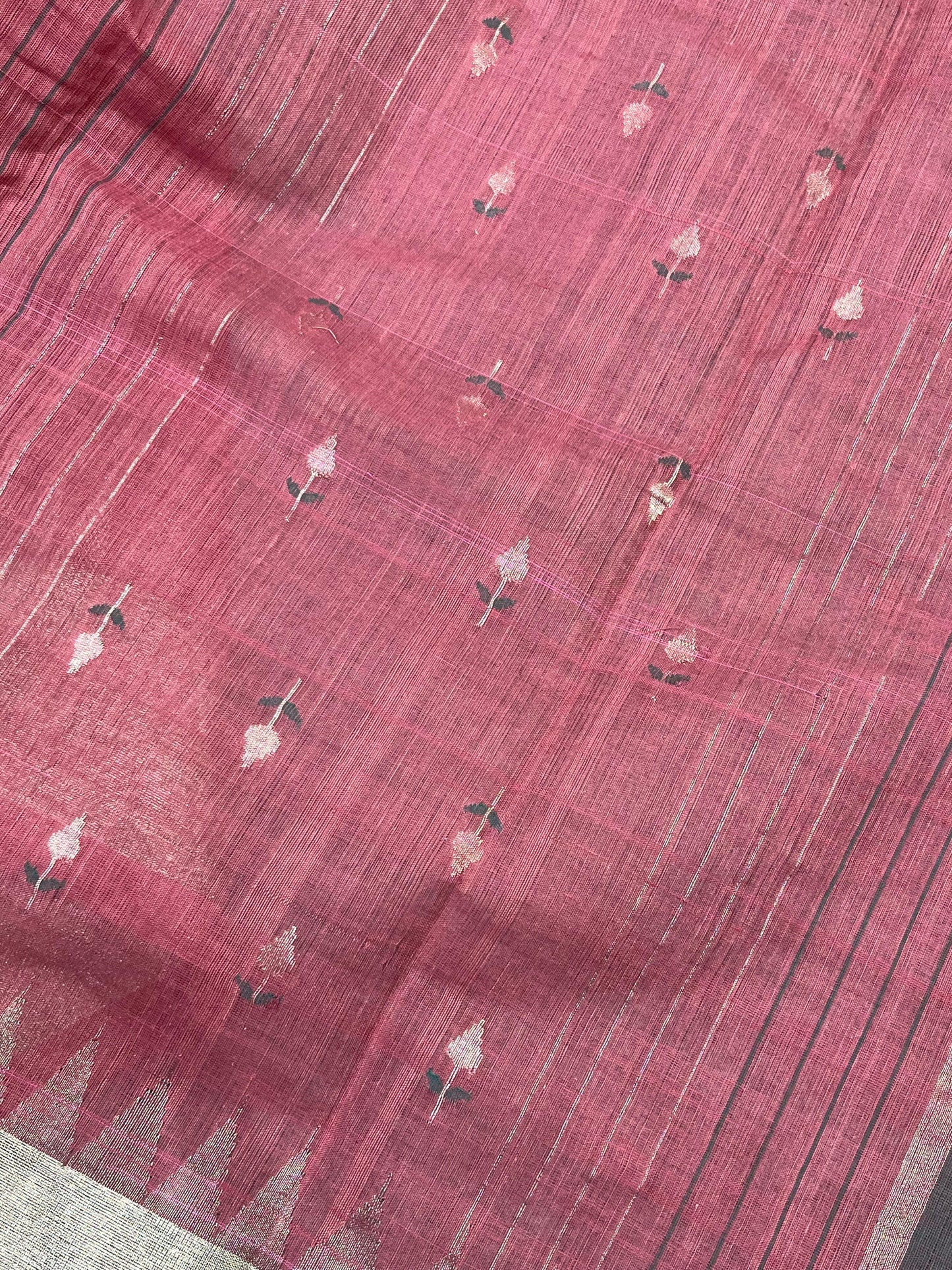 WINE MAROON PURE HANDLOOM PONDRU KHADI SAREE