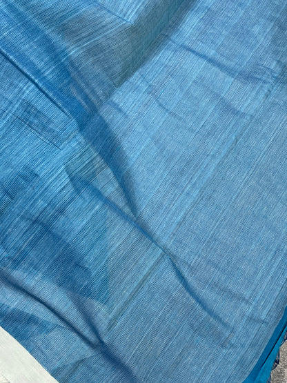 BLUE PURE HANDLOOM PONDRU KHADI SAREE