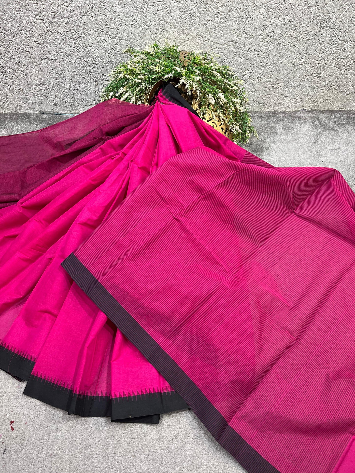 PINK PURE HANDLOOM PONDRU KHADI SAREE
