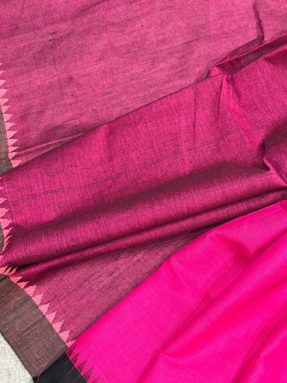 PINK PURE HANDLOOM PONDRU KHADI SAREE