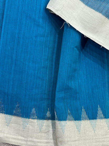 BLUE PURE HANDLOOM PONDRU KHADI SAREE
