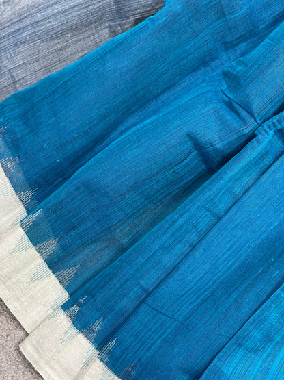 BLUE PURE HANDLOOM PONDRU KHADI SAREE