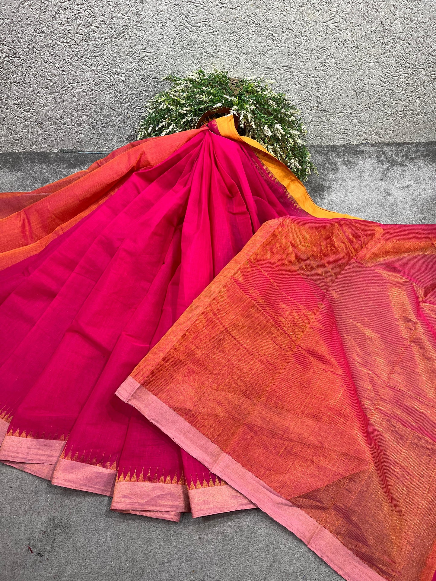 PINK PURE HANDLOOM PONDRU KHADI SAREE
