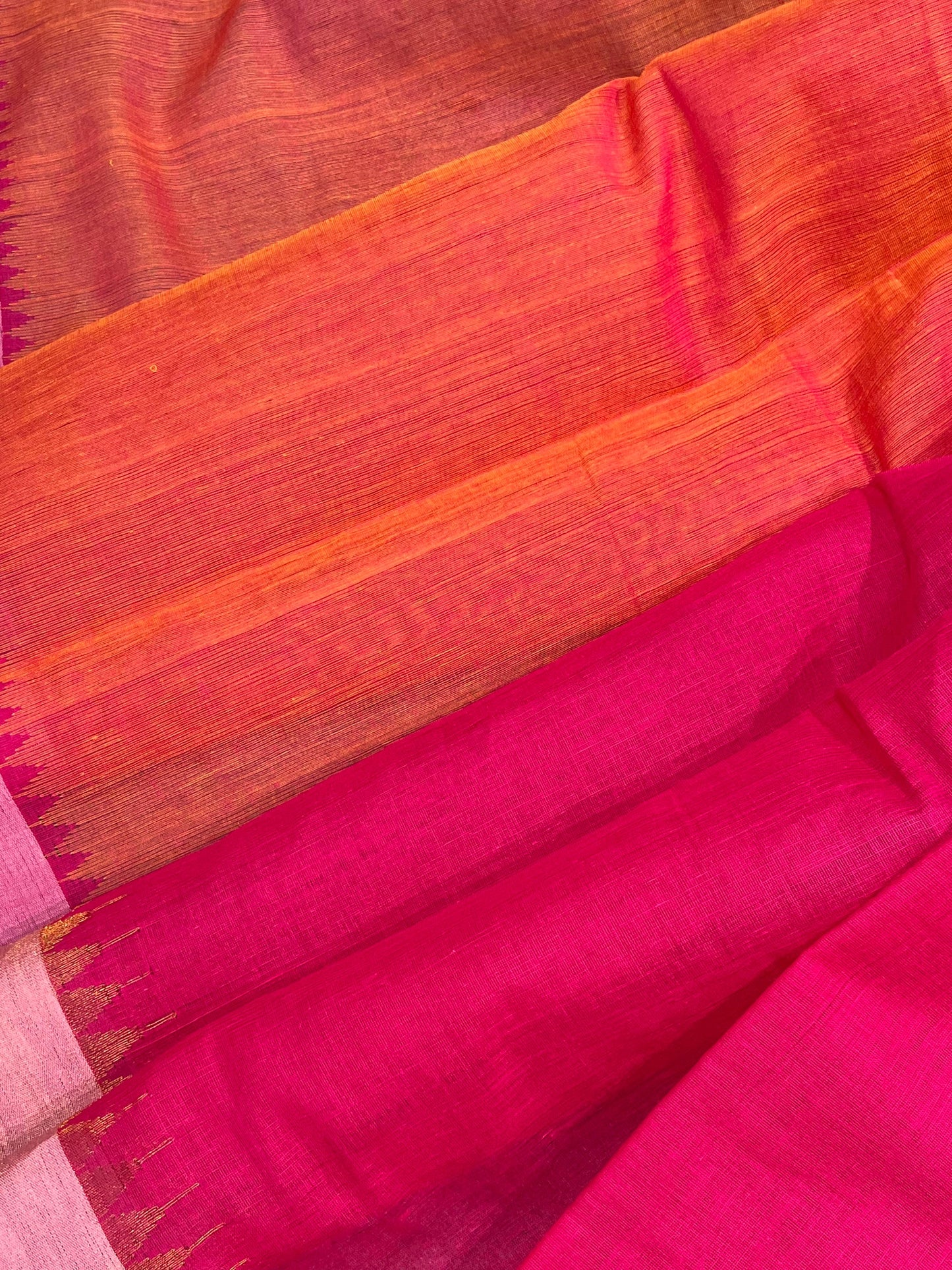 PINK PURE HANDLOOM PONDRU KHADI SAREE