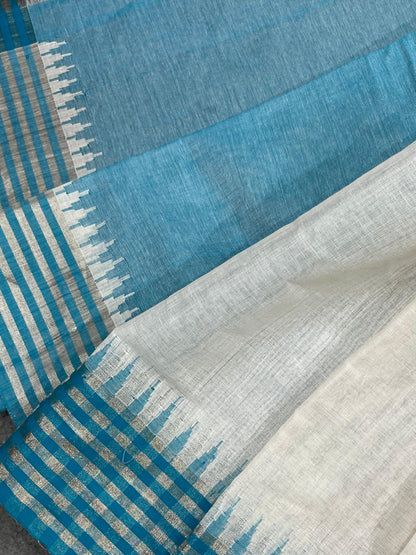 WHITE PURE HANDLOOM PONDRU KHADI SAREE