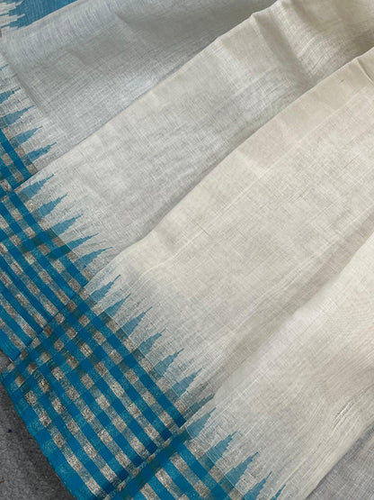 WHITE PURE HANDLOOM PONDRU KHADI SAREE