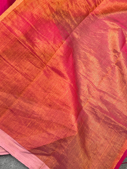 PINK PURE HANDLOOM PONDRU KHADI SAREE