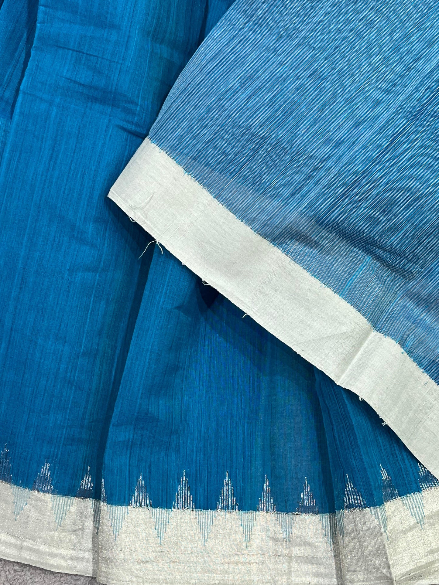 BLUE PURE HANDLOOM PONDRU KHADI SAREE