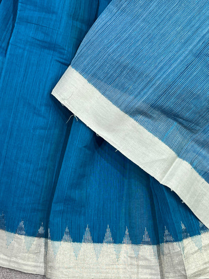 BLUE PURE HANDLOOM PONDRU KHADI SAREE