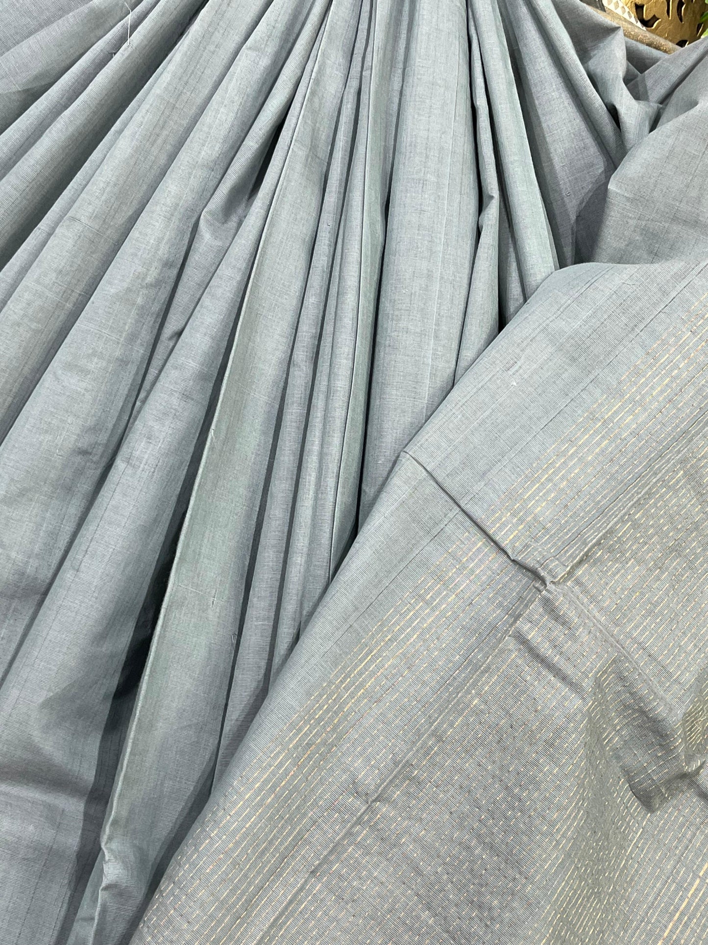 GREY PURE HANDLOOM PONDRU KHADI SAREE