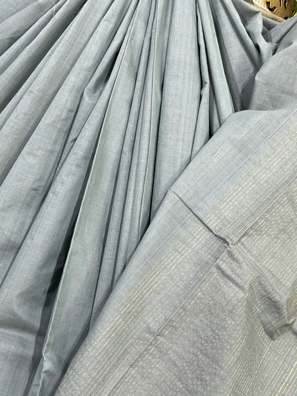 GREY PURE HANDLOOM PONDRU KHADI SAREE