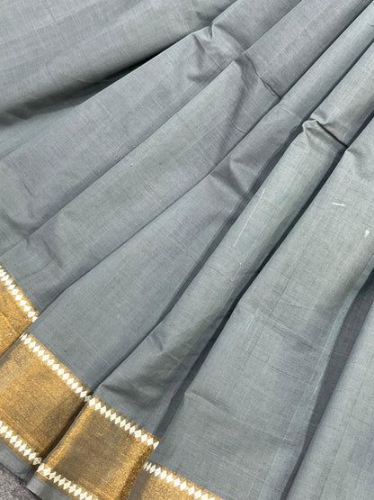 GREY PURE HANDLOOM PONDRU KHADI SAREE