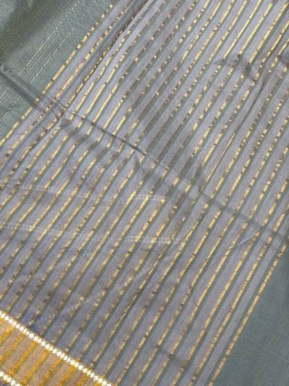 GREY PURE HANDLOOM PONDRU KHADI SAREE