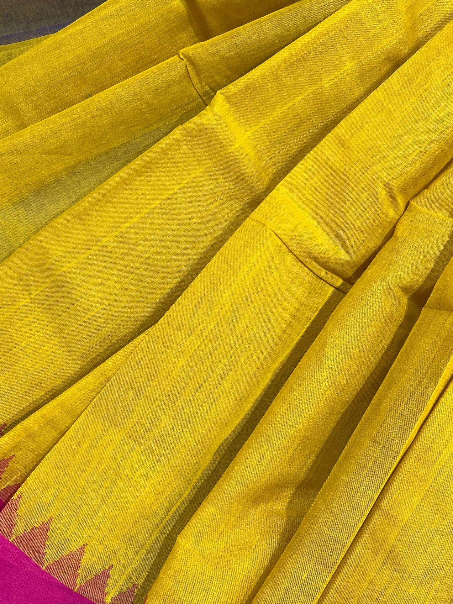 MUSTARD YELLOW PURE HANDLOOM PONDRU KHADI SAREE