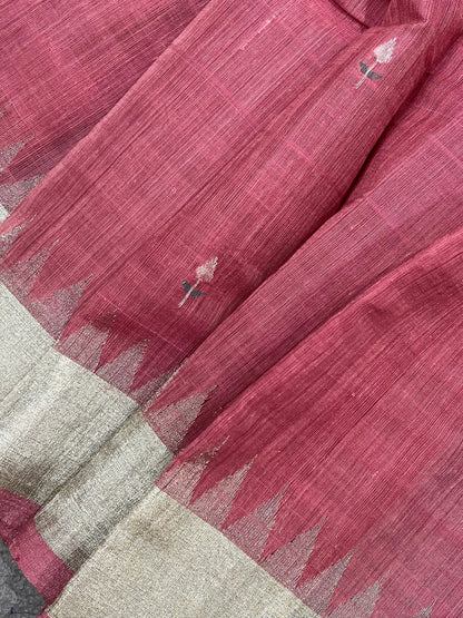 WINE MAROON PURE HANDLOOM PONDRU KHADI SAREE