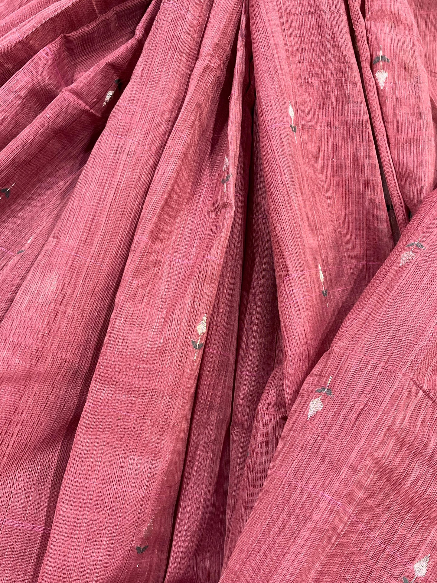 WINE MAROON PURE HANDLOOM PONDRU KHADI SAREE