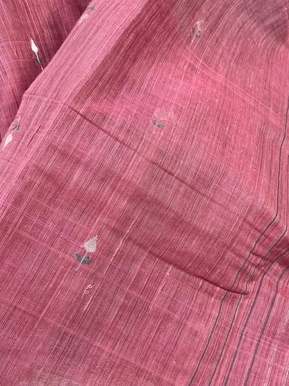 WINE MAROON PURE HANDLOOM PONDRU KHADI SAREE