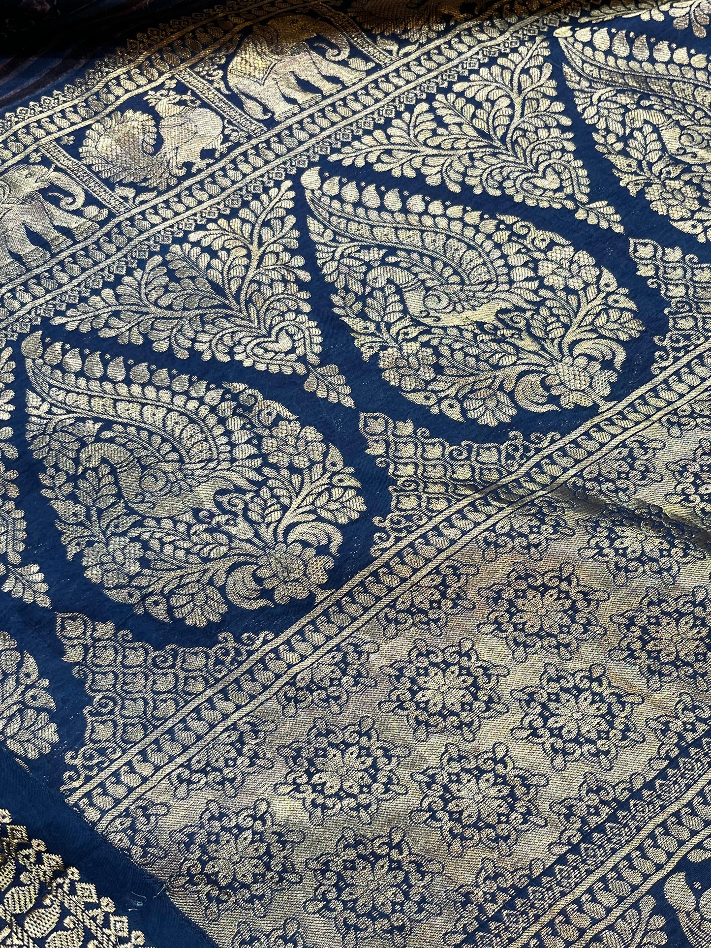 EARTHY MAROON  KANJIVARAM SILK PURE HANDLOOM AJRAKH HANDBLOCK PRINT NATURAL DYE