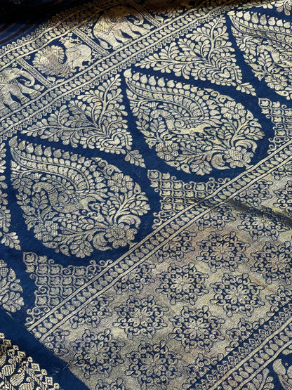 EARTHY MAROON  KANJIVARAM SILK PURE HANDLOOM AJRAKH HANDBLOCK PRINT NATURAL DYE