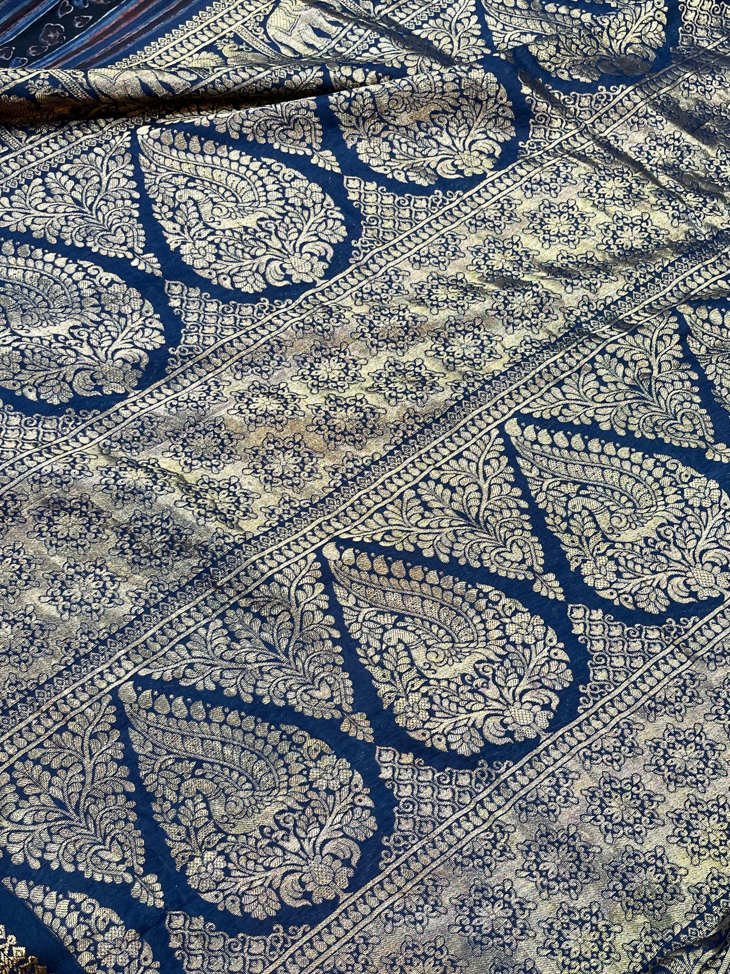 EARTHY MAROON  KANJIVARAM SILK PURE HANDLOOM AJRAKH HANDBLOCK PRINT NATURAL DYE