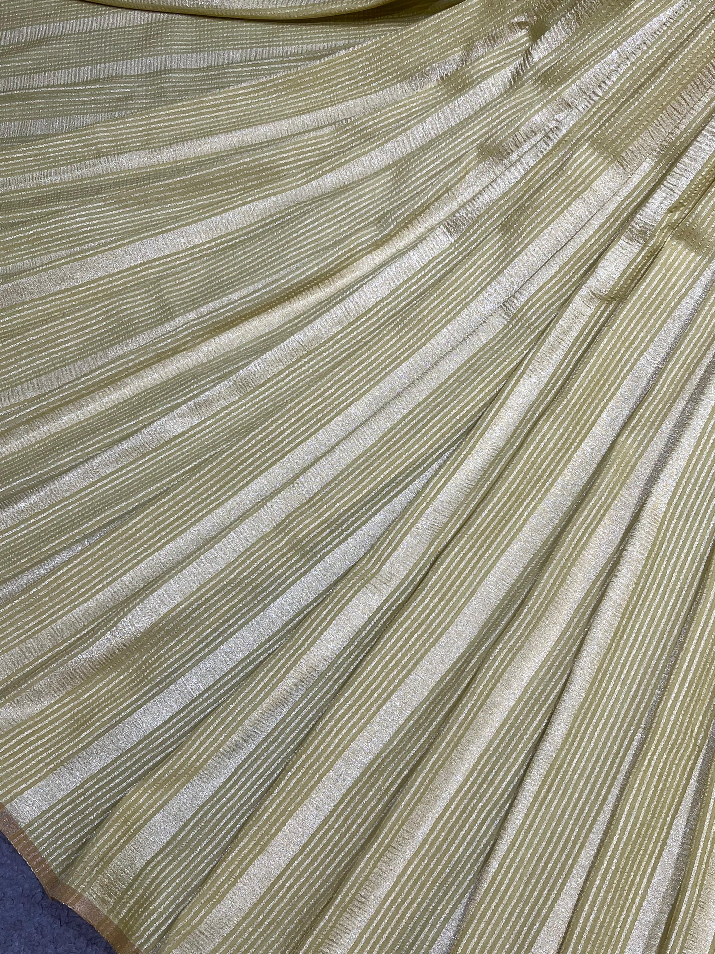 IVORY AND GOLDEN YELLOW PURE HANDLOOM MOONGA BANARASI SAREE