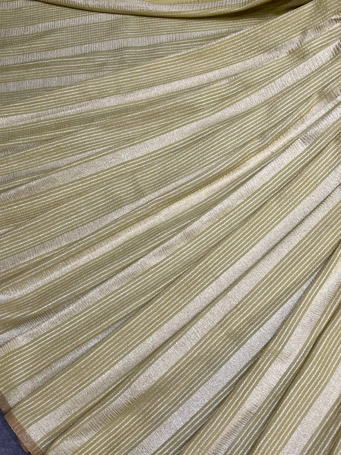 IVORY AND GOLDEN YELLOW PURE HANDLOOM MOONGA BANARASI SAREE