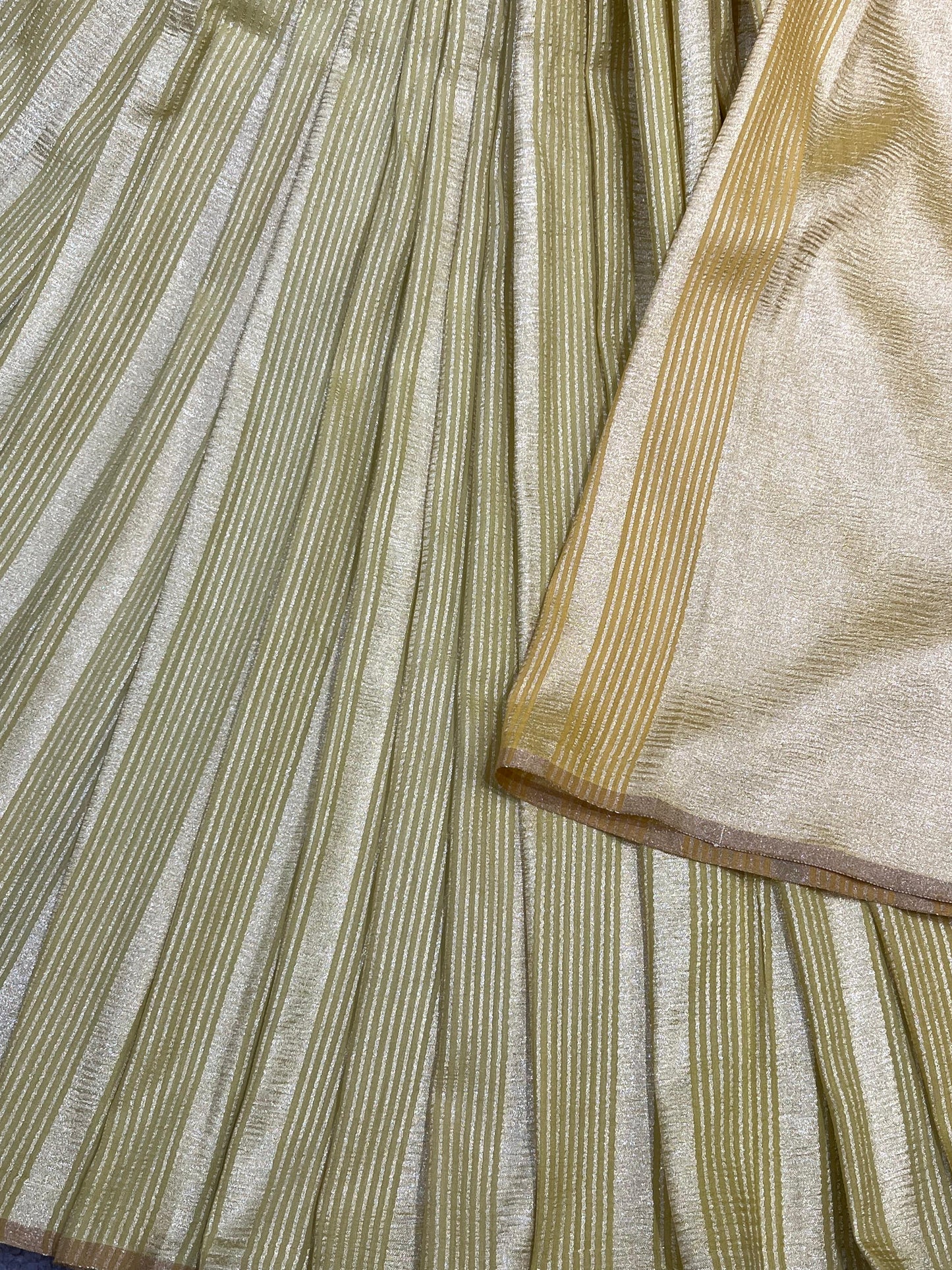 IVORY AND GOLDEN YELLOW PURE HANDLOOM MOONGA BANARASI SAREE