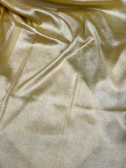 PINK AND GOLDEN YELLOW PURE HANDLOOM MOONGA BANARASI SAREE