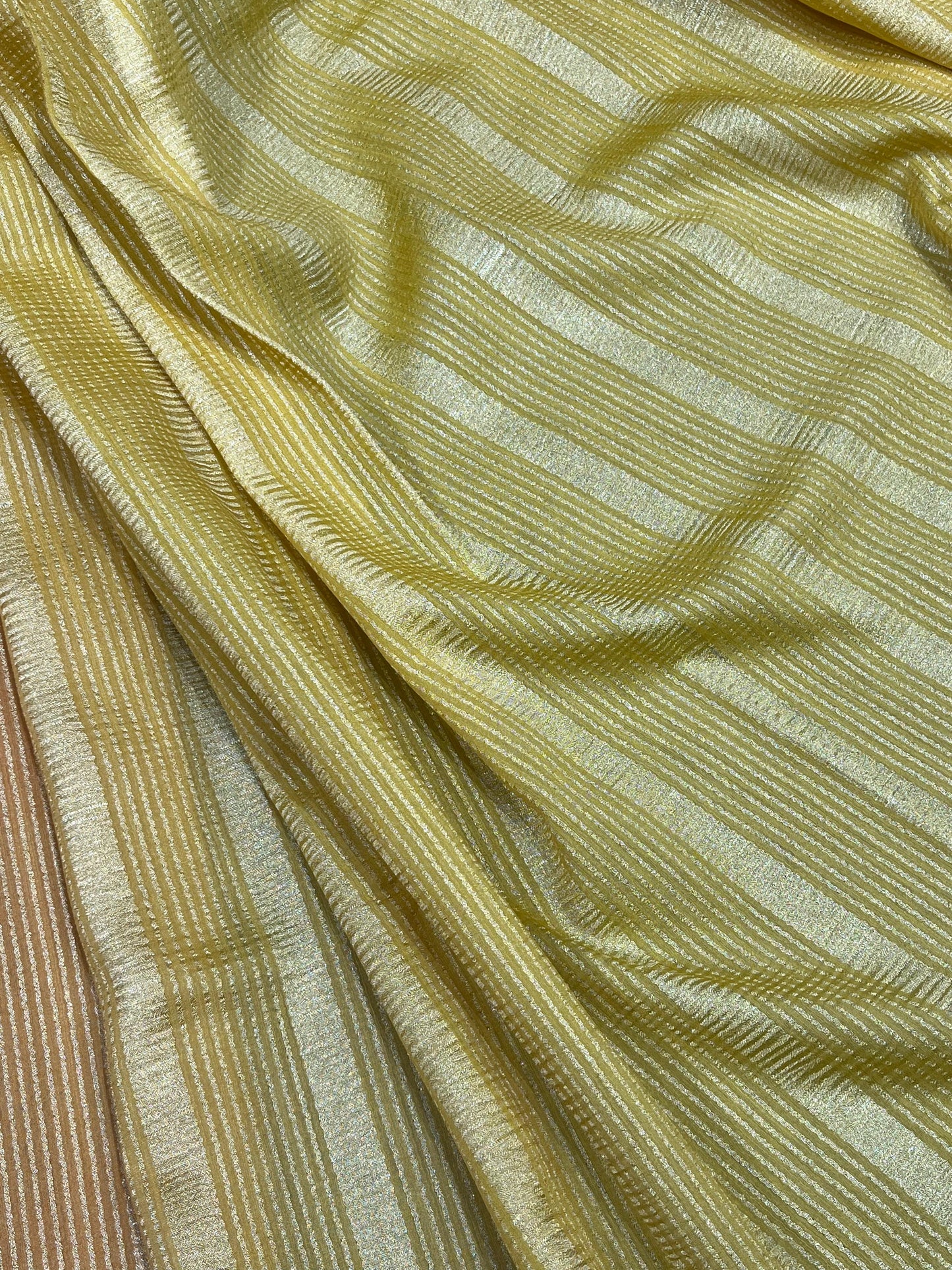 PINK AND GOLDEN YELLOW PURE HANDLOOM MOONGA BANARASI SAREE