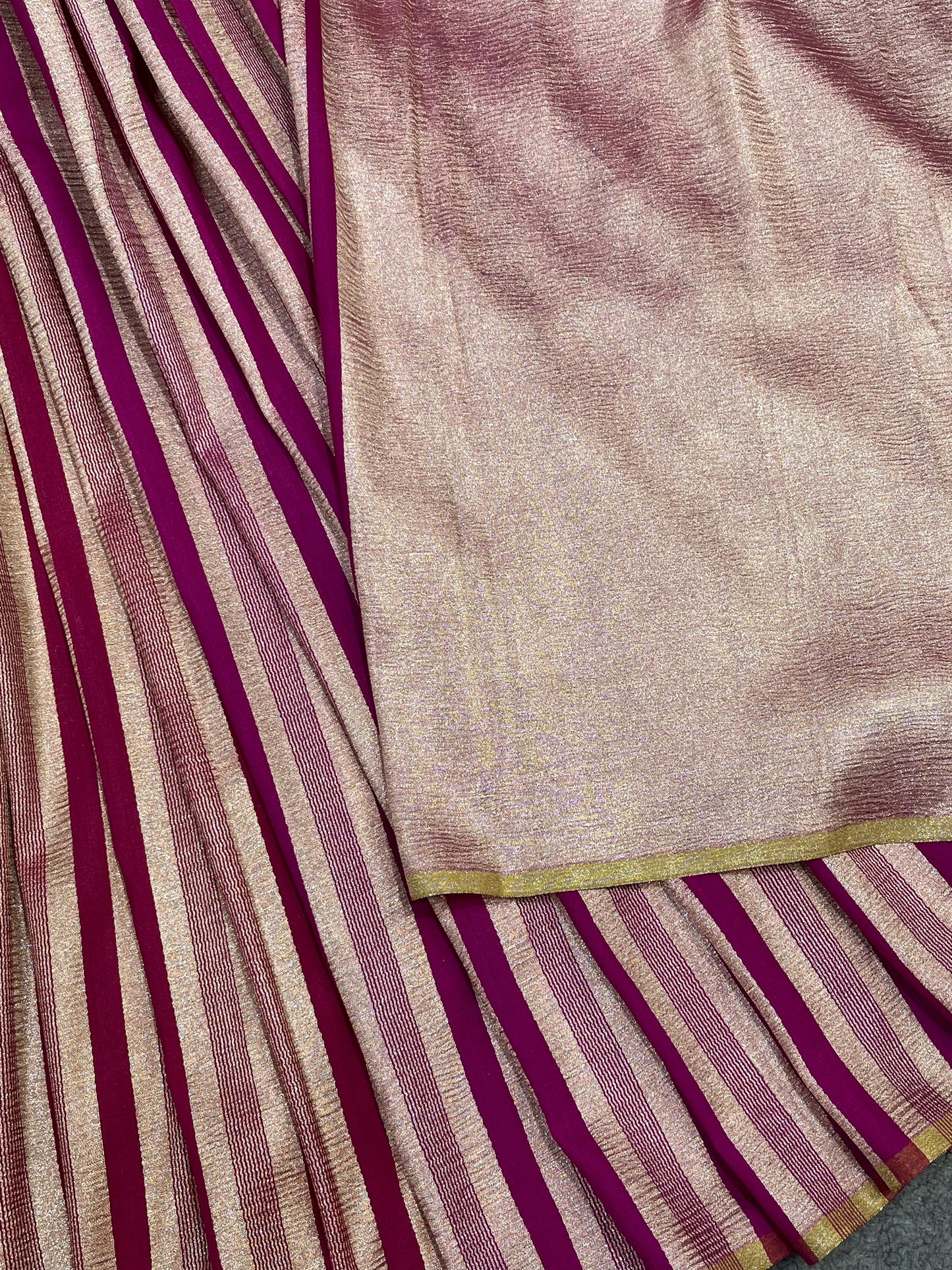 BURNT ORANGE AND MAGENTA PURE HANDLOOM MOONGA BANARASI SAREE