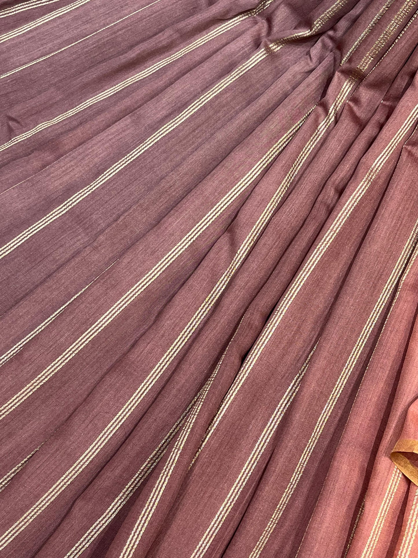DUSTY MAUVE AND PINK PURE HANDLOOM MOONGA BANARASI SAREE