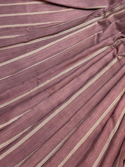 DUSTY MAUVE AND PINK PURE HANDLOOM MOONGA BANARASI SAREE