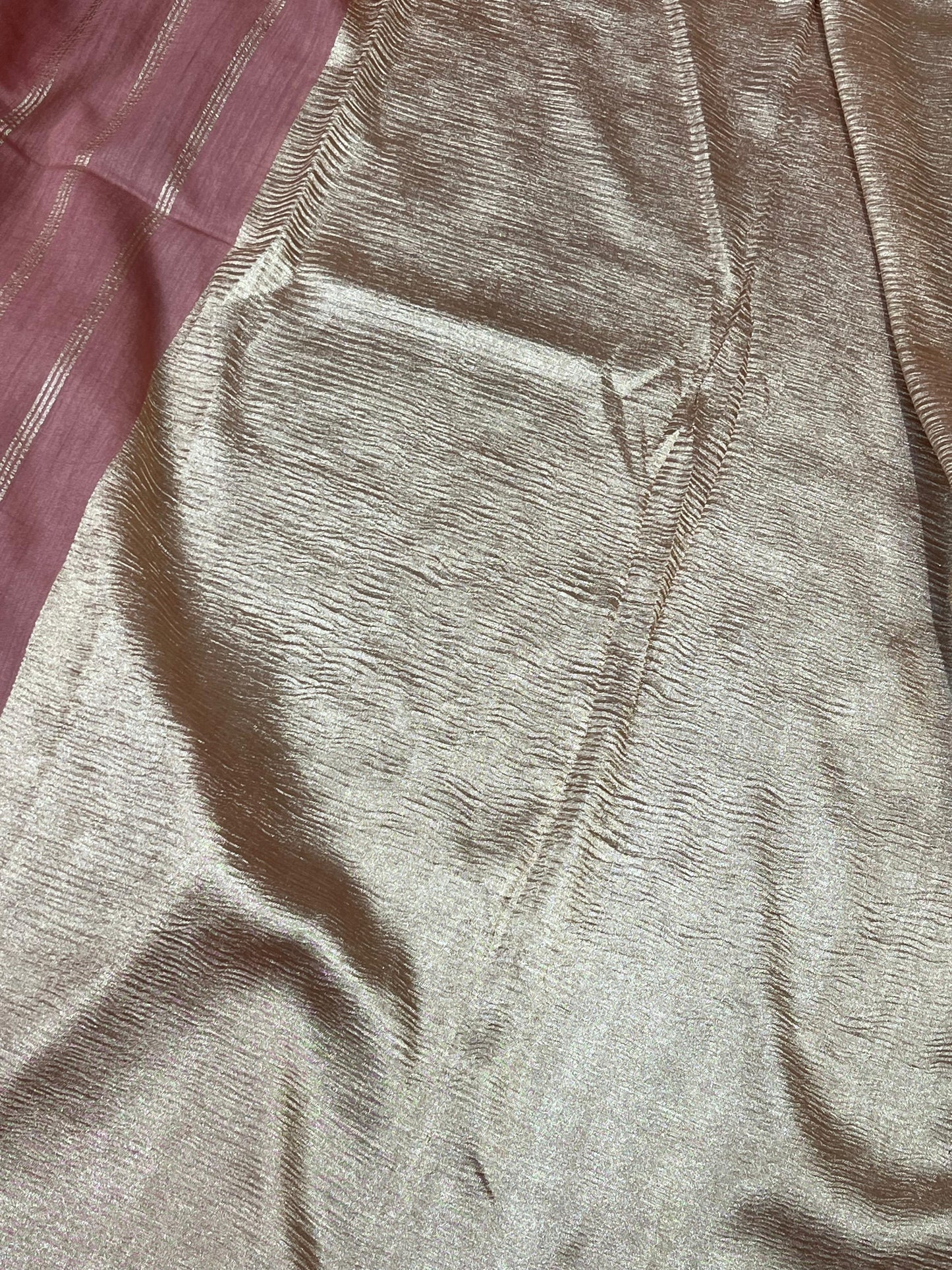 DUSTY MAUVE AND PINK PURE HANDLOOM MOONGA BANARASI SAREE