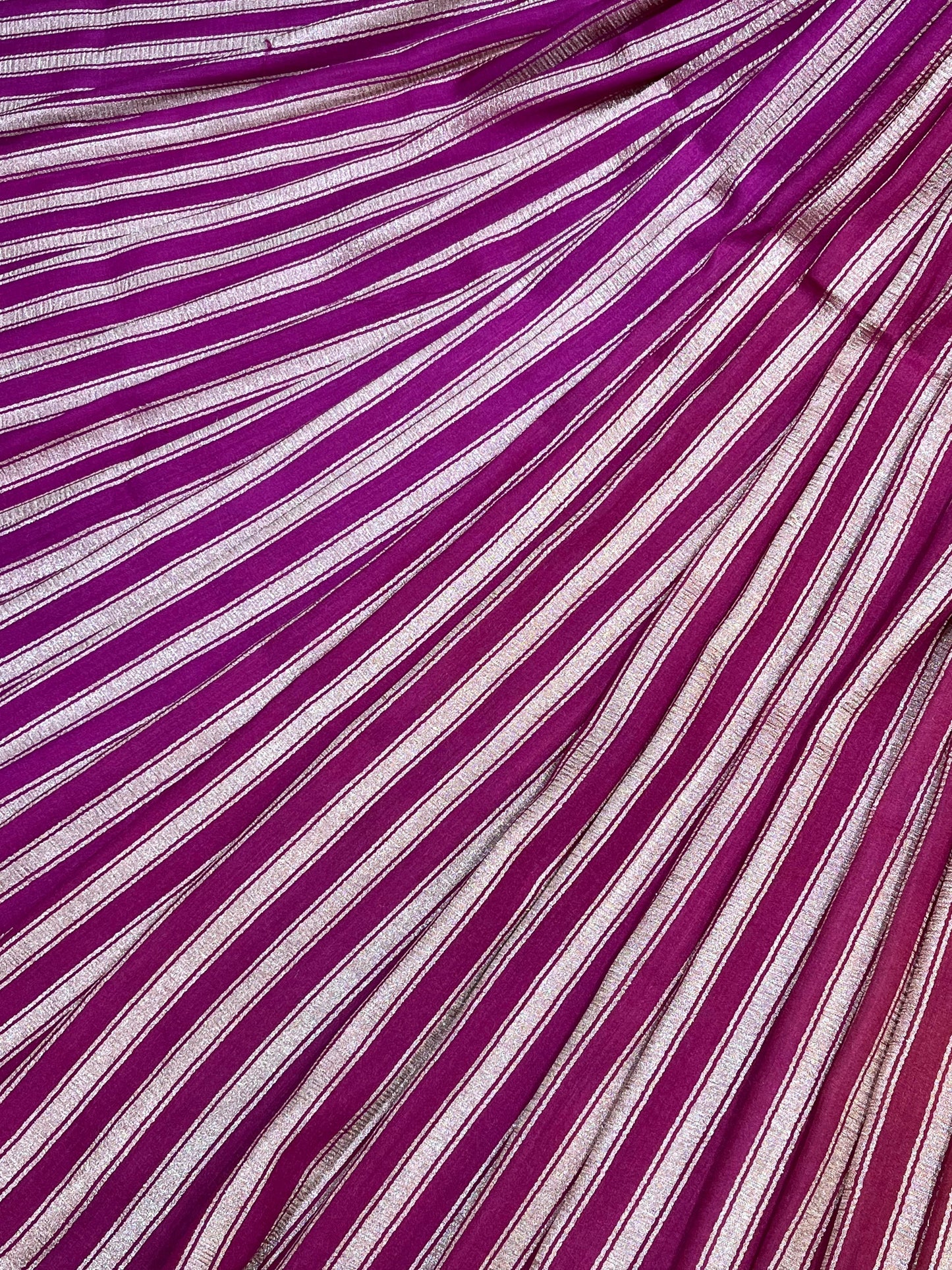 MAGENTA AND PEACH ORANGE PURE HANDLOOM MOONGA BANARASI SAREE