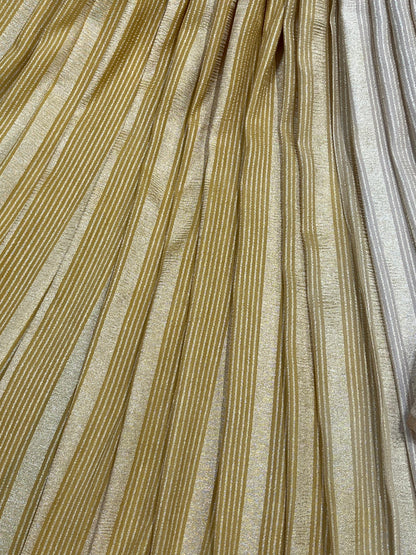 MUSTARD YELLOW AND IVORY PURE HANDLOOM MOONGA BANARASI SAREE