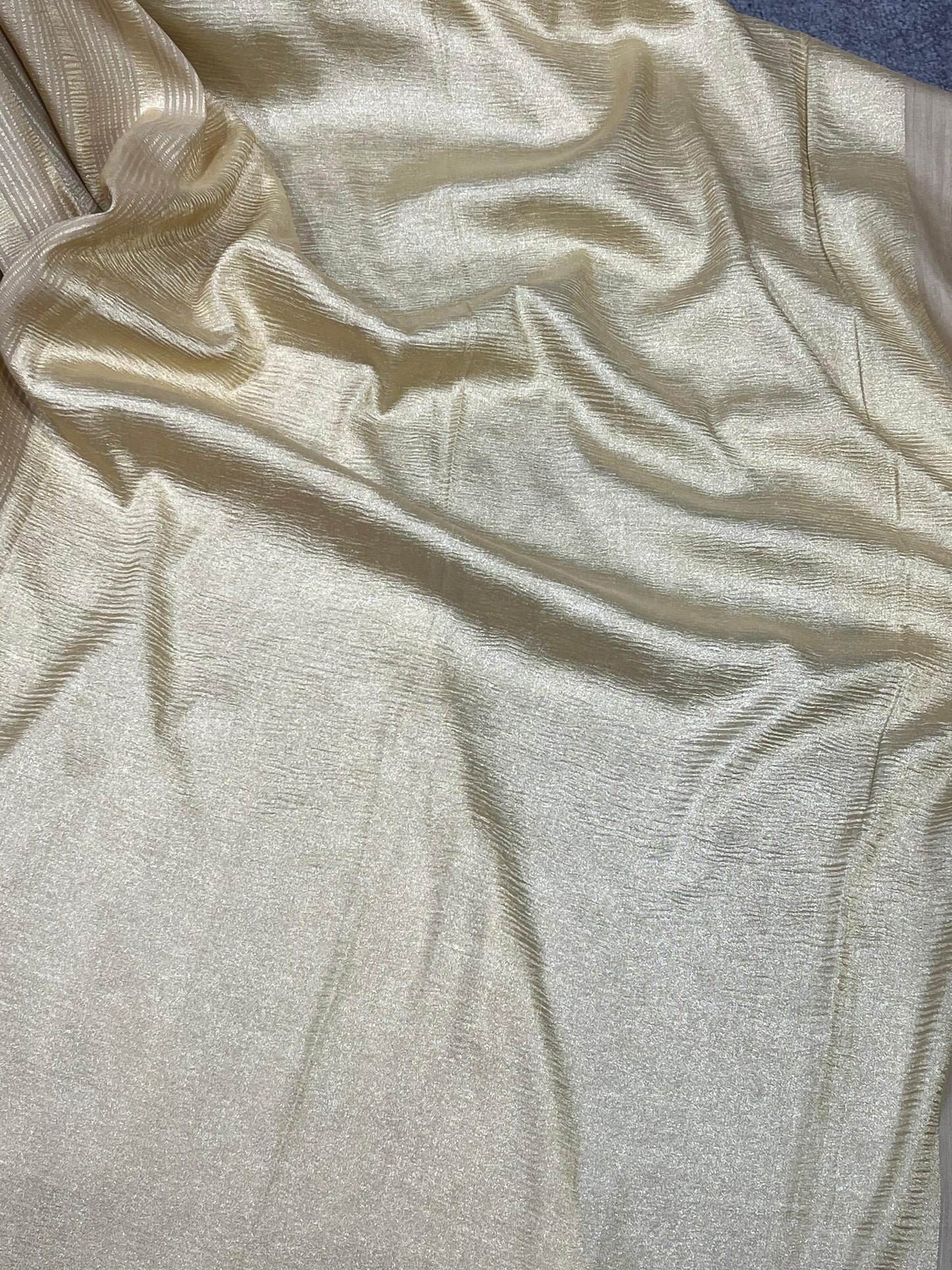 MUSTARD YELLOW AND IVORY PURE HANDLOOM MOONGA BANARASI SAREE