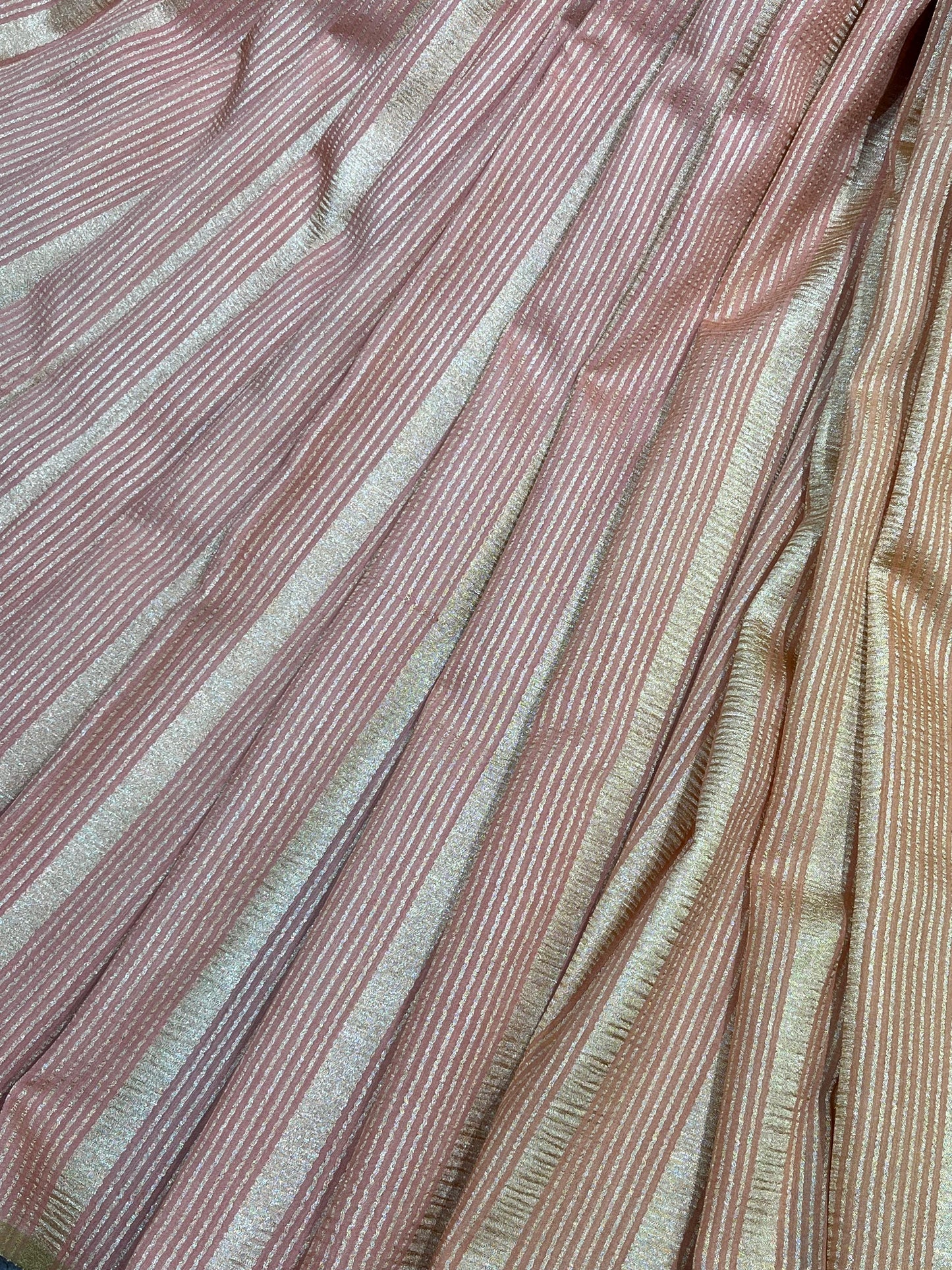 PINK AND GOLDEN YELLOW PURE HANDLOOM MOONGA BANARASI SAREE