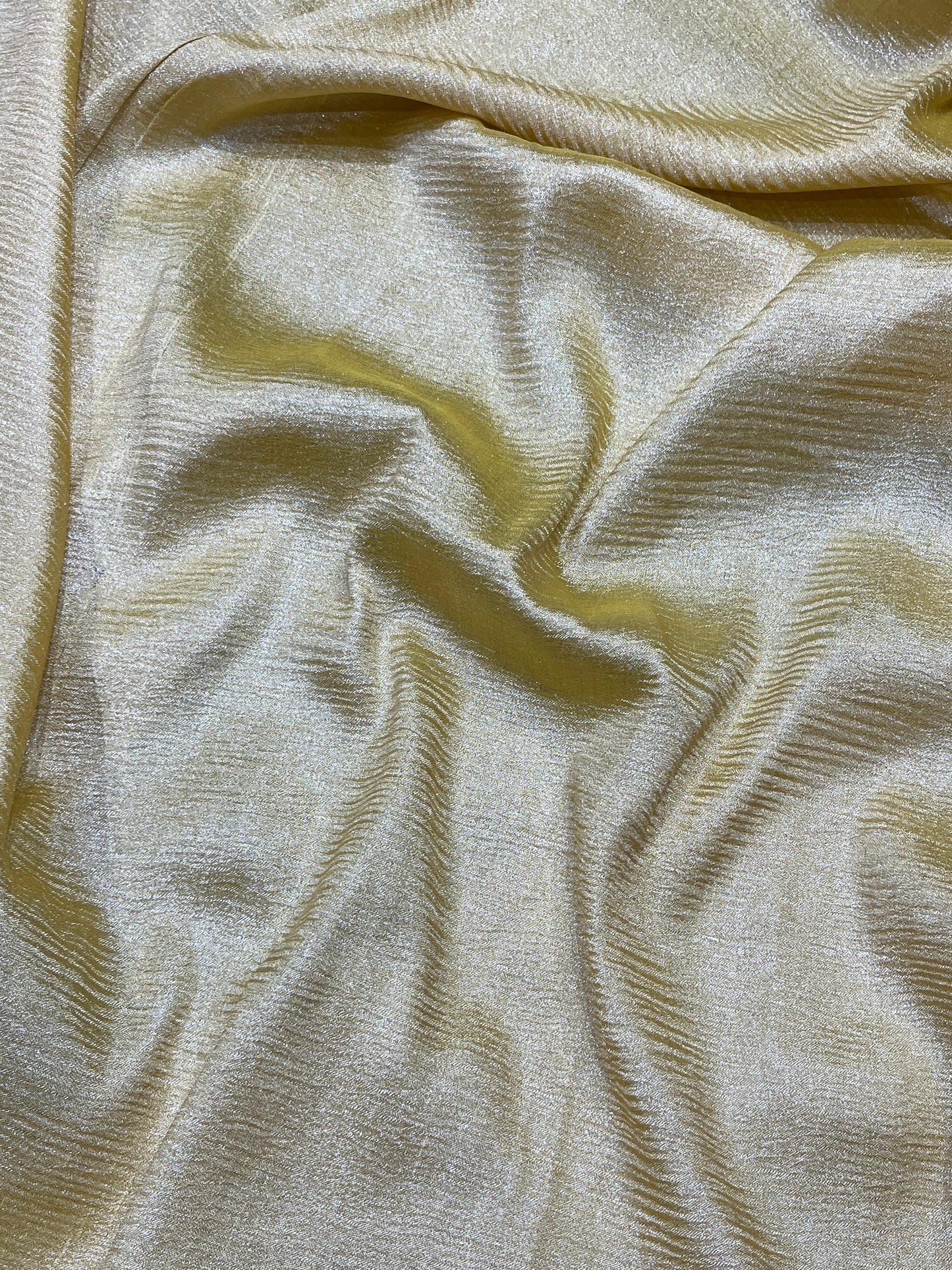 IVORY AND GOLDEN YELLOW PURE HANDLOOM MOONGA BANARASI SAREE