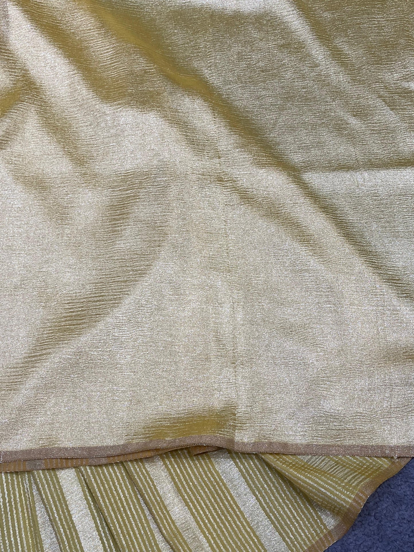 IVORY AND GOLDEN YELLOW PURE HANDLOOM MOONGA BANARASI SAREE