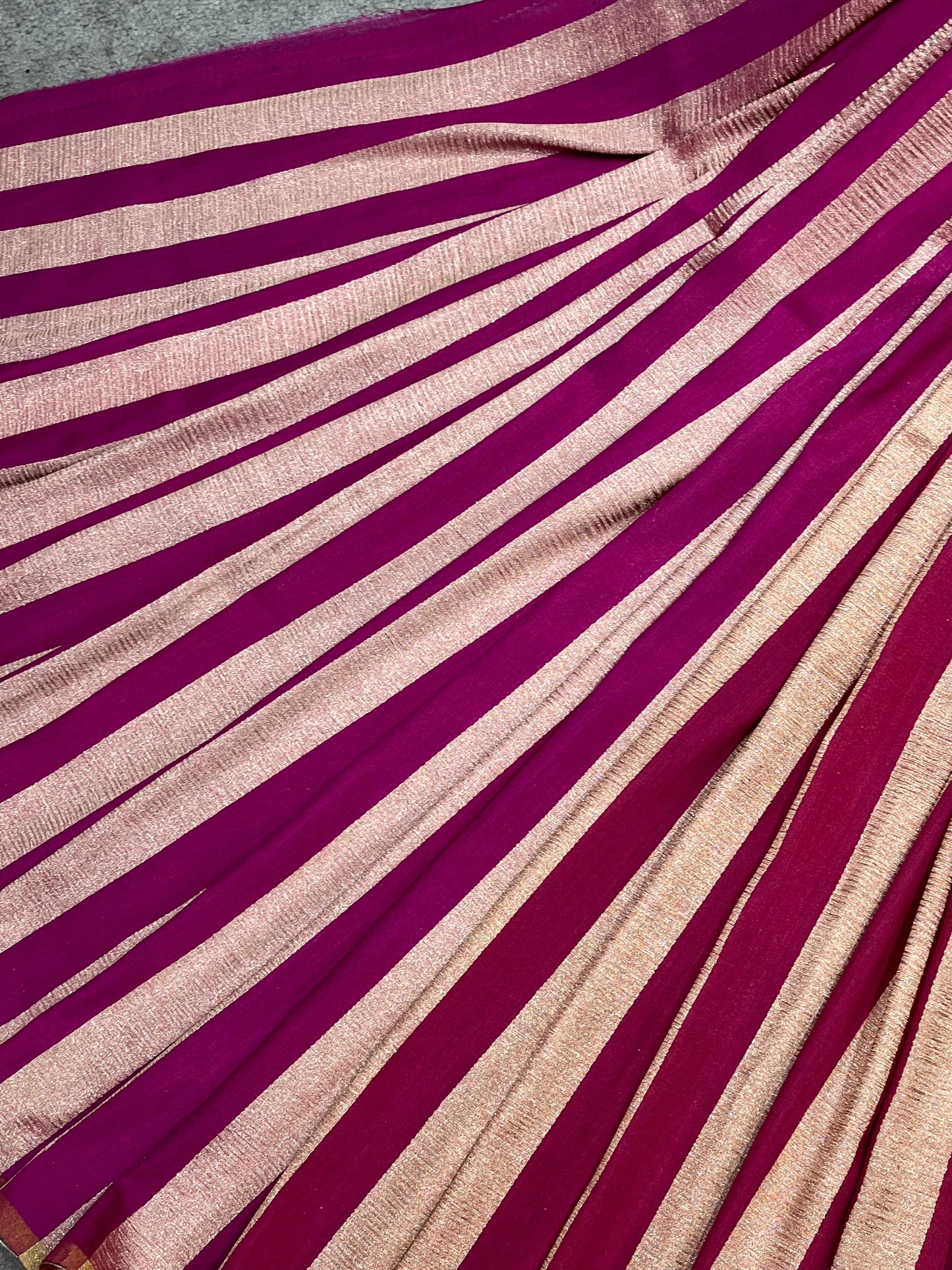 MAGENTA AND ORANGE PURE HANDLOOM MOONGA BANARASI SAREE
