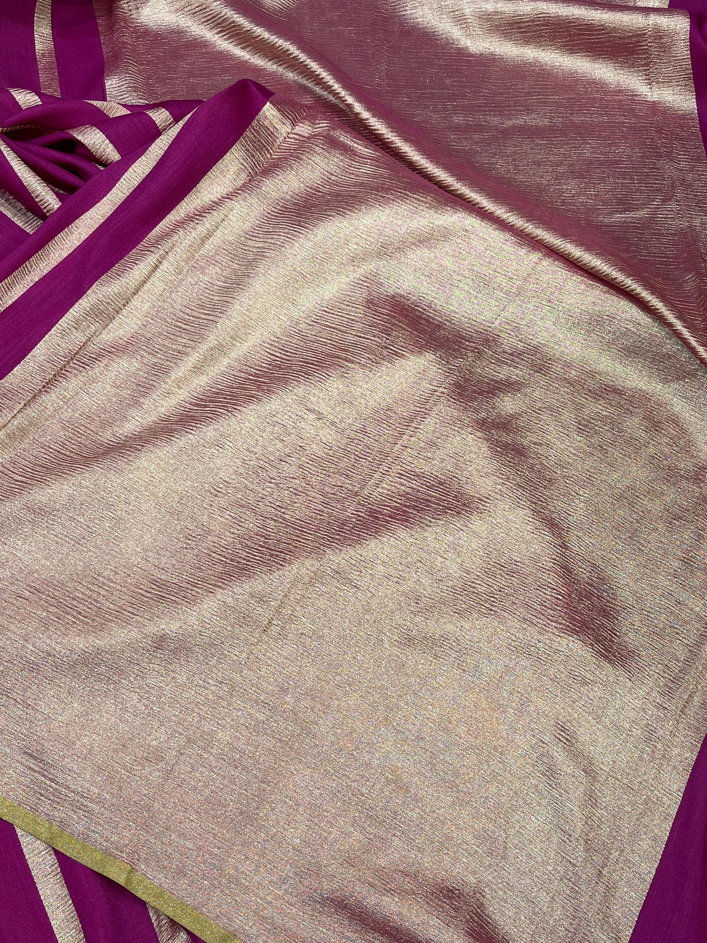 PURPLE AND MAGENTA PURE HANDLOOM MOONGA BANARASI SAREE