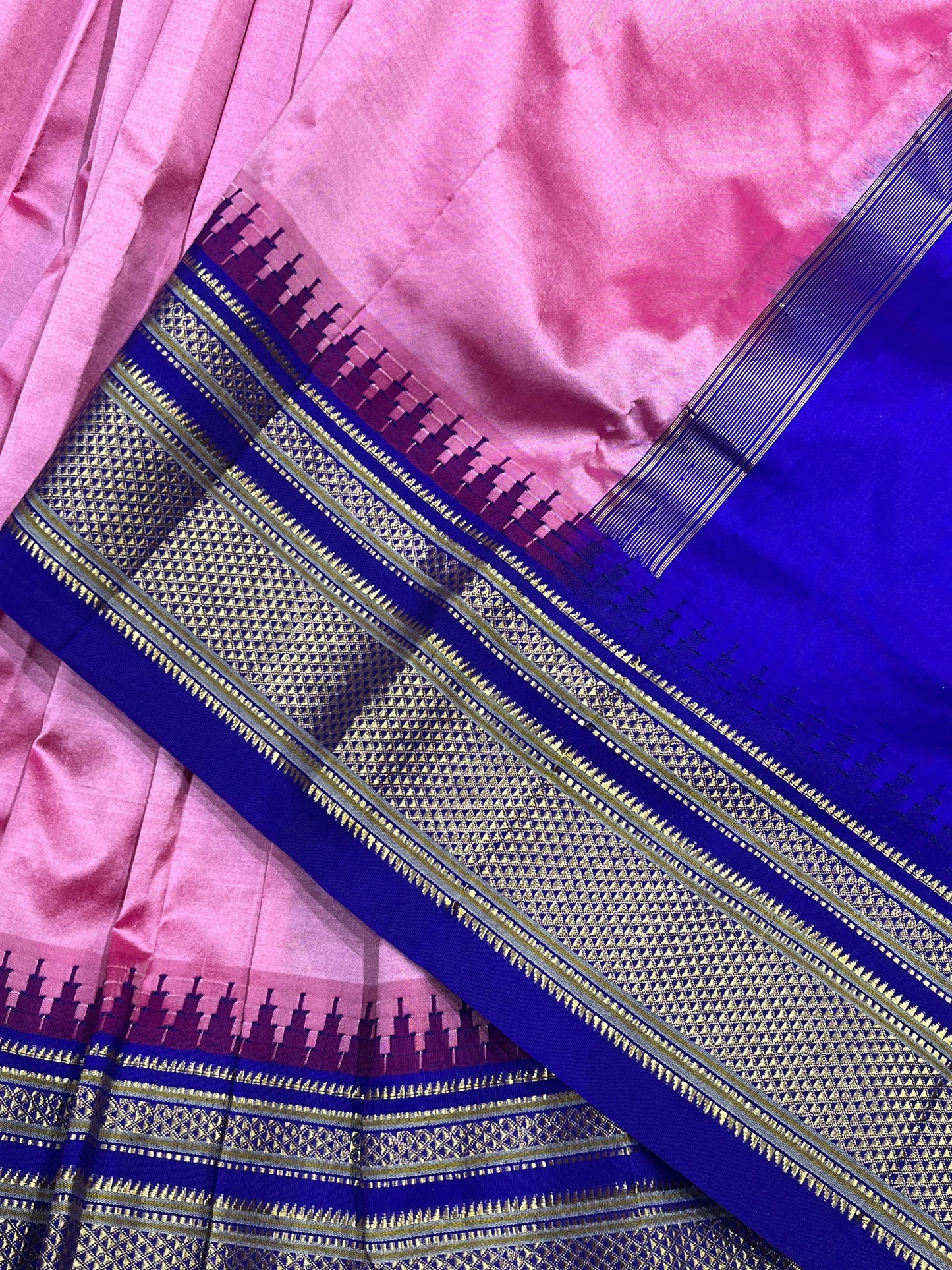 PINK SILK PURE HANDLOOM IRKAL SAREE