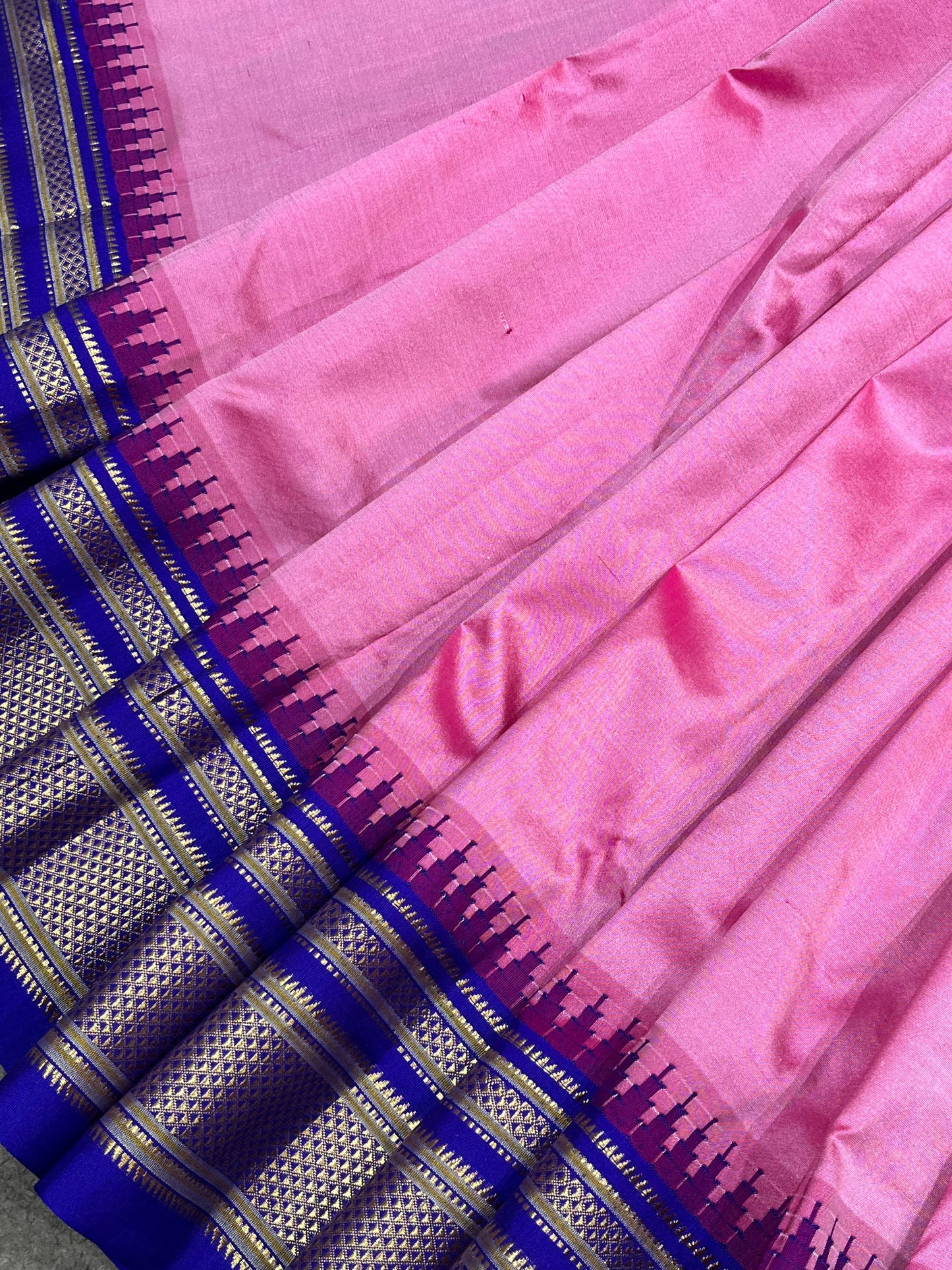 PINK SILK PURE HANDLOOM IRKAL SAREE