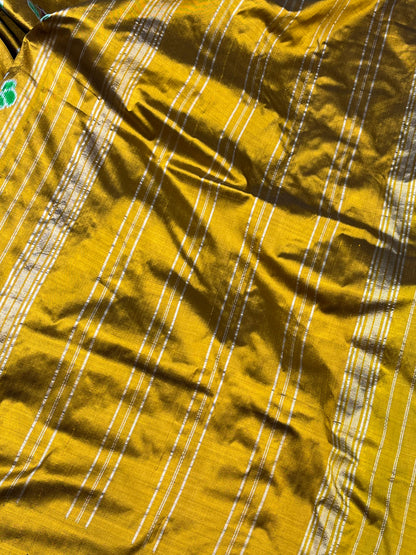 MUSTARD YELLOW SILK PURE HANDLOOM IKKAT SAREE