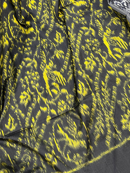 BLACK SILK PURE HANDLOOM IKKAT SAREE