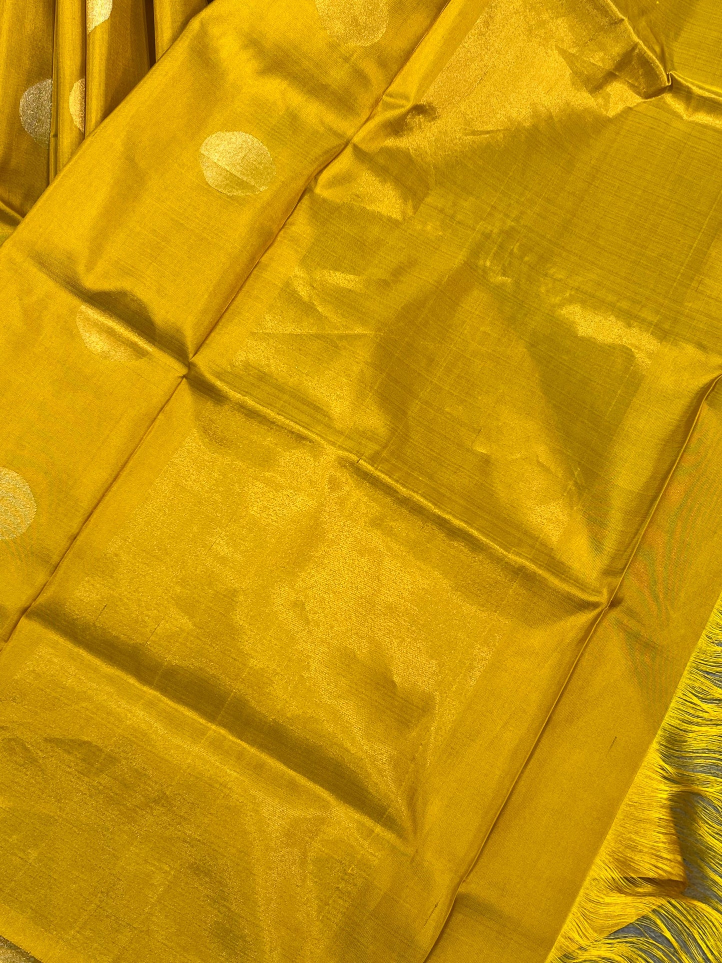 MUSTARD YELLOW SILK PURE HANDLOOM UPPADA JAMDANI SAREE