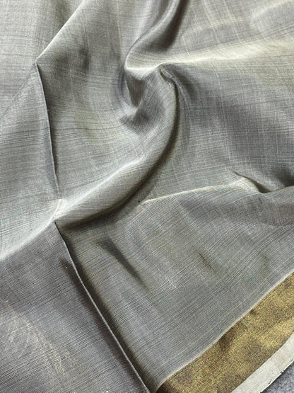 GREY SILK PURE HANDLOOM UPPADA JAMDANI SAREE