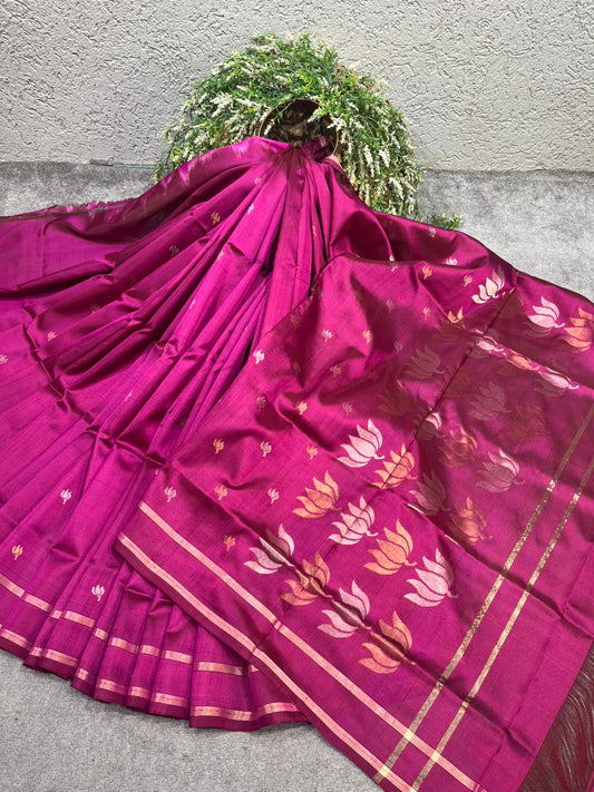 PINK SILK PURE HANDLOOM UPADDA JAMDANI SAREE