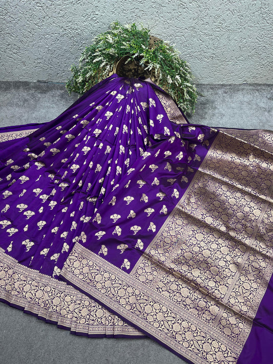 PURPLE SILK PURE HANDLOOM BANARASI SAREE